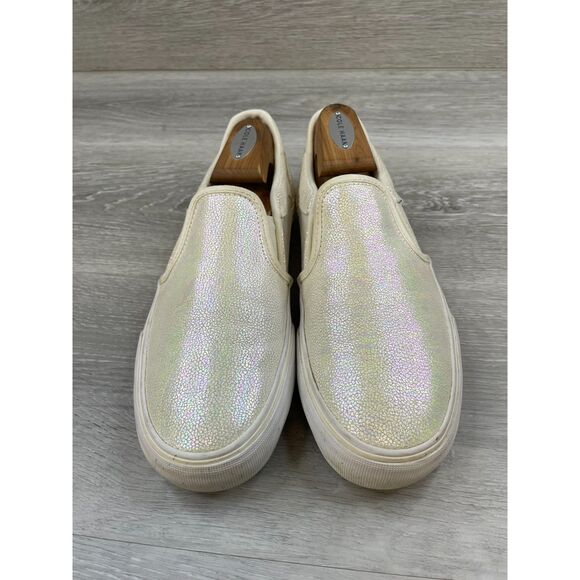 Vans Asher Deluxe Women's Sneaker Skateboard 8 White Flat Athletic Shoes - Picture 2 of 10